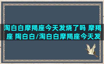 淘白白摩羯座今天发烧了吗 摩羯座 陶白白/淘白白摩羯座今天发烧了吗 摩羯座 陶白白-我的网站